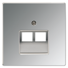 GCR2969-2UA LS 990 Блестящий хром Накладка 2-ой наклонной ТЛФ/комп розетки Jung LS серия