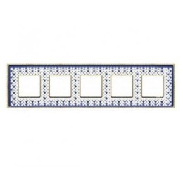 FD01475AZOB Рамка Belle Epoque Porcelain Blue LYS / Bright gold 5-постовая гор/верт. Fede