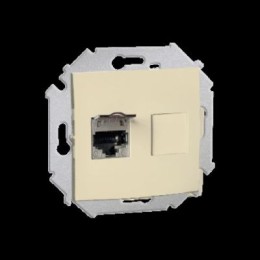 1591563-031 Розетка компьютерная RJ45 кат.6а (АМР, FTP), слоновая кость Simon 15