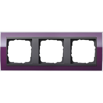 0213758 Рамка Event Clear Фиолетовый / Черный 3-постовая Gira