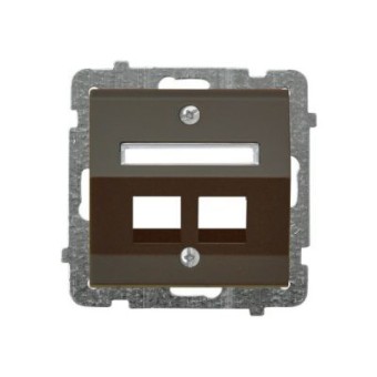 Ospel Sonata Шоколадный металлик Накладка компьютерной розетки наклонной 2-й, без рамки GPK-2RS/p/40