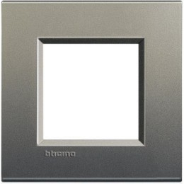 LNA4802AE Рамка LivingLight Квадрат Серый шелк 2-модульная Bticino