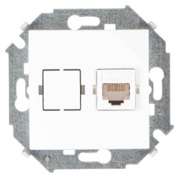 1591551-030 Розетка компьютерная  RJ45 кат.5e (AMP), белый Simon 15