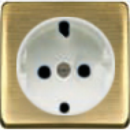 FD04335PM Обрамление розетки 2К+З белый, цвет Matt Patina FEDE