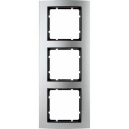 10133004 Рамка B.3 Алюминий / Антрацитовый 3-постовая вертикальная Berker