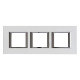 HA4802M3HSAN Рамка Axolute Квадрат Серебро 2+2+2 модуля Bticino