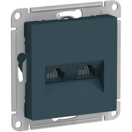 ATN000885 Atlasdesign Розетка двойная компьютерная RJ45+RJ45, кат.5E, механизм, Изумруд Schneider Electric