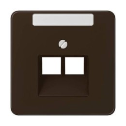 CD569-2NAUABR CD 500/CD plus Коричневый Накладка 2-ой наклонной ТЛФ/комп розетки с полем для надписи Jung