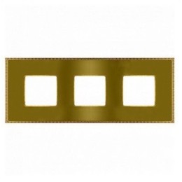 FD01433OBOB Рамка Belle Epoque Metal Bright gold / Bright gold 3-постовая гор/верт. Fede