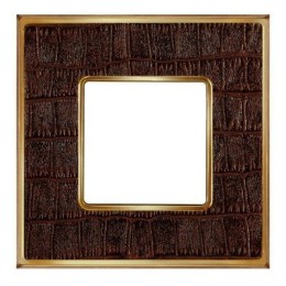 FD01321AOB Рамка Vintage Tapestry Коричневый / Золото 1-постовая Fede