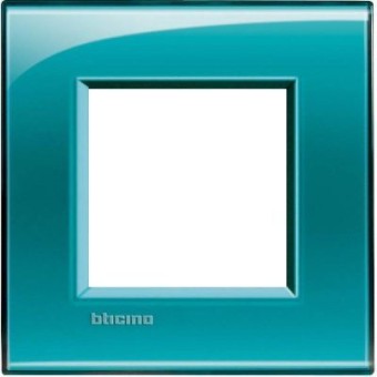 LNA4802VD Рамка LivingLight Квадрат Зеленый 2-модульная Bticino