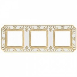 FD01353OPEN Рамка Smalto Italiano Siena Pearl white 3-постовая Fede