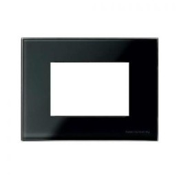 N2473 CN Рамка итальянского стандарта Zenit Черное стекло 3 модуля ABB