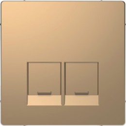 MTN4572-6051 D-life центр. накладка для 2-х мод. разъемов, пол. для надписи se, шампань Merten