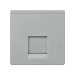 27087-37 Адаптер со шторками на 1 коннектор AMP (UTP, FTP, RJ12), широкий модуль, Simon 27, серый