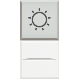 HD4038LA24 Axolute Кнопка AXIAL с рассеивателем и символом, 1Р, голубой с символом "лампа", 24 В~, 10 А Bticino