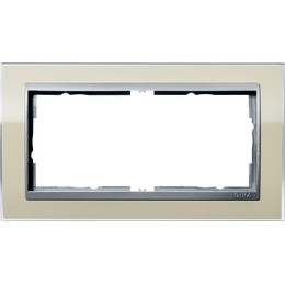 1002776 Рамка без перегородки Event Clear Песочный / Алюминий  2-постовая Gira