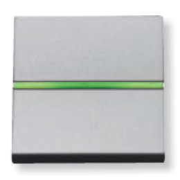 N2204.5 PL Механизм 1-клавишной кнопки с клавишей с контрольной подсветкой, 2-модульный, серия Zenit, цвет серебристый, ABB