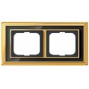 1722-835-500 Рамка Dynasty Латунь полированная черное стекло 2-постовая ABB