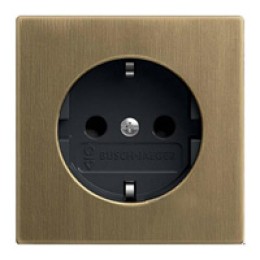 2013-0-5399 (20 EUCBLI-840-500), Розетка SCHUKO 16А 250В, с LED подсветкой, серия Династия, Латунь античная, ABB