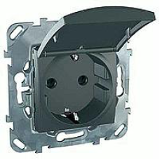 MGU5.037.12TAZD Розетка с зк со шторками (винт. зажим) с крышкой, графит Schneider Electric MGU5.037.12TAZD Розетка с зк со шторками (винт. зажим) с крышкой, графит Schneider Electric