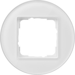 0211130 Рамка установочная Studio Белое стекло 1-постовая Gira