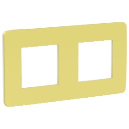 NU280411 Рамка Unica Studio Color Зеленое яблоко / Белый 2-постовая Schneider Electric