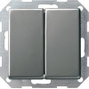 286020 2-х клавишный выключатель с самовозвратом вертикальный Сталь Gira E22