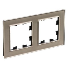 ATN320502 Рамка двойная Schneider Electric Atlasdesign Nature, шампань стекло
