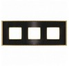 FD01433GROB Рамка Belle Epoque Metal Graphite / Bright gold 3-постовая гор/верт. Fede