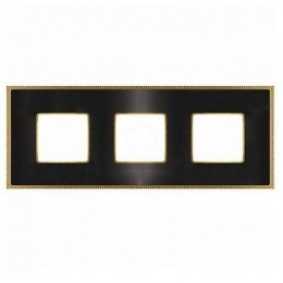 FD01433GROB Рамка Belle Epoque Metal Graphite / Bright gold 3-постовая гор/верт. Fede