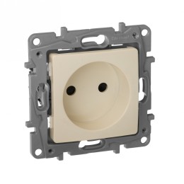 672334 Розетка 2К со шторками - немецкий стандарт - винтовые зажимы - 16 А - 250 В~ - Etika - слоновая кость Legrand