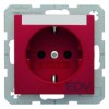 47508915 Штепсельная розетка SCHUKO с символом и полем для надписи цвет: красный, с блеском S.1/B.3/B.7 Glas Berker