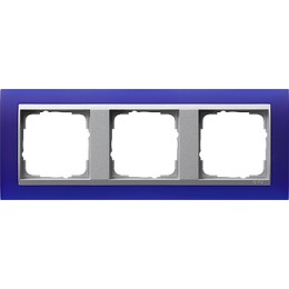 021393 Рамка Event Синий / Алюминий 3-постовая Gira
