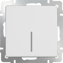 WL01-SW-1G-2W-LED Выключатель одноклавишный проходной с подсветкой (белый) Antik Werkel a030765
