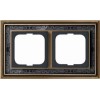 1722-843-500 Рамка Dynasty Латунь античная черная роспись 2-постовая ABB