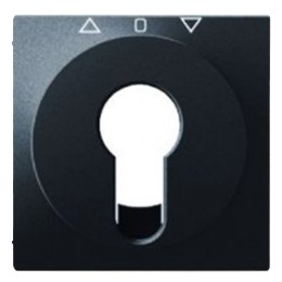 15066086 Центральная панель для жалюзийного замочного выключателя/кнопки, Q.1/Q.3, цвет: антрацитовый, с эффектом бархата Berker