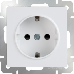 WL01-SKGS-01-IP44 Розетка с заземлением и шторками (белая) Antik Werkel a028830