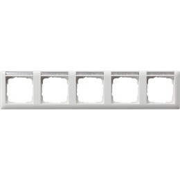 109503 Рамка Standard 55 Белый глянцевый, с полем для надписи 5-постовая Gira