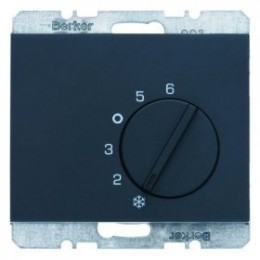 20267106 Регулятор температуры помещения с переключающим контактом и центральной панелью цвет: антрацит, матовый K.1 Berker