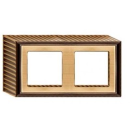 FD01502PB Рамка для накладного монтажа Roma BRIGHT PATINA 2-постовая Fede