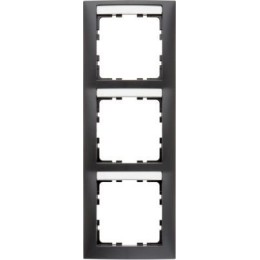 10139969 Рамка S.1 Антрацит матовый 3-постовая вертикальная Berker