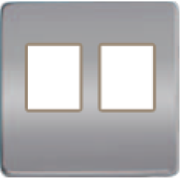 FD04318CB-A Монтажная плата для 2-х инф. разъемов RJ-45 бежевый, цвет Bright Chrome FEDE