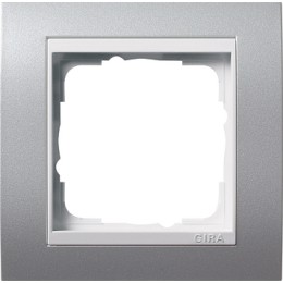 0211326 Рамка Event Алюминий / Белый 1-постовая Gira