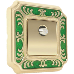 FD01351VEEN Рамка Smalto Italiano Siena Изумрудно-зеленый 1-постовая Fede