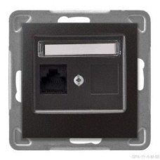 Ospel Impresja Антрацит Розетка компьютерная 1-я, категория 5e, RJ-45, без рамки GPK-1Y/K/m/50 Ospel Impresja Антрацит Розетка компьютерная 1-я, категория 5e, RJ-45, без рамки GPK-1Y/K/m/50