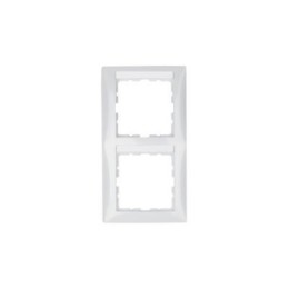 10128919 Рамка с полем для надписей S.1 Полярная белизна с блеском 2-постовая вертикальная Berker