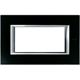 HA4804VNN Рамка Axolute Квадрат Черное стекло 4 модуля Bticino