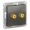 ATN000987 Atlasdesign Аудиорозетка двойная, Сталь Schneider Electric