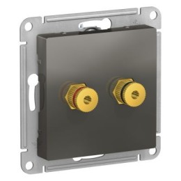 ATN000987 Atlasdesign Аудиорозетка двойная, Сталь Schneider Electric
